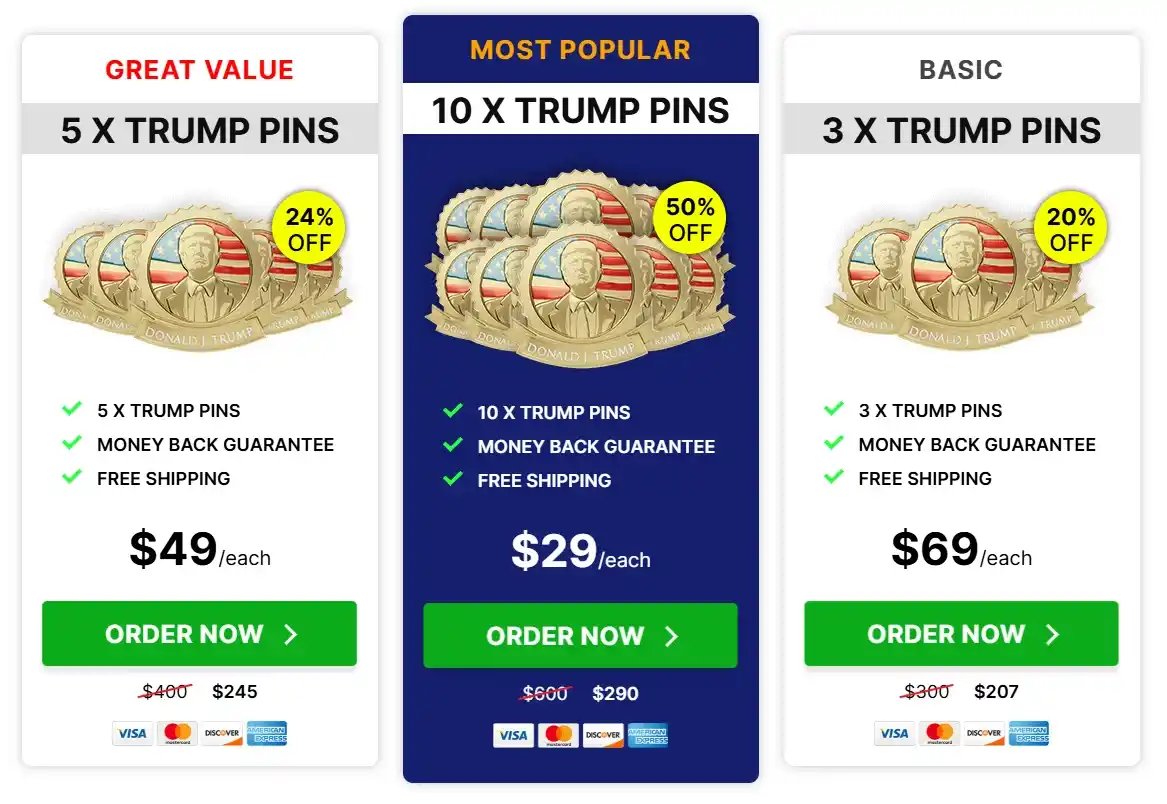 Trump Gold Lapel Pin Offer